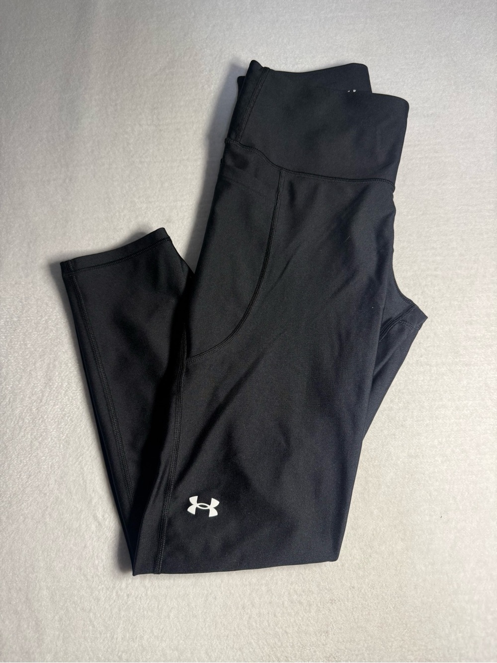 Under Armour Black Compression Leggings with White Logo